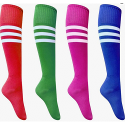 Chaussettes Bleu/Vert/Rose/Rouge